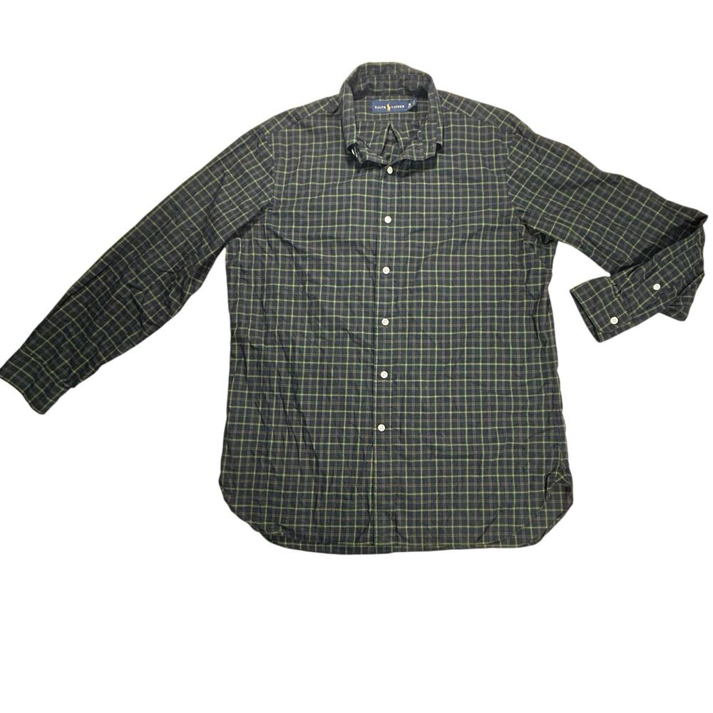 Ralph Lauren Dress Shirt 16 32/33 Button Up Plaid Long Sleeve Preppy Classic